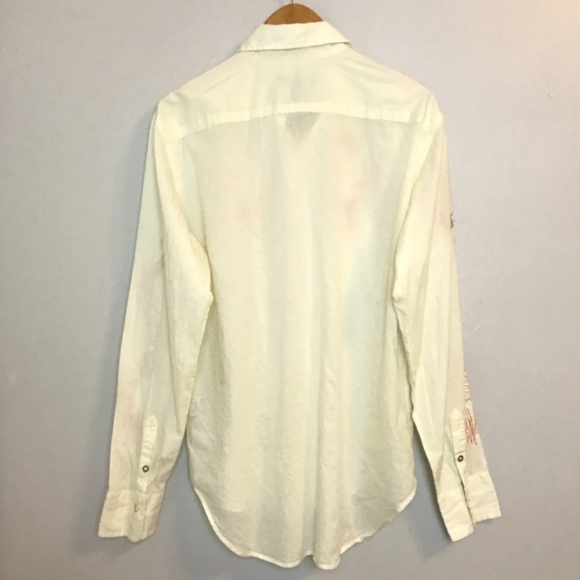 Diesel D28 Embroidered Snake Button Up Shirt sz XL parrot flamingo humming-birds - Picture 2 of 10